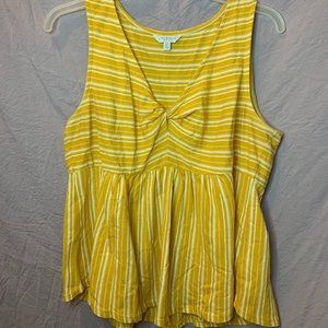 Lucky Brand Yellow Twist Tank Top, Size L